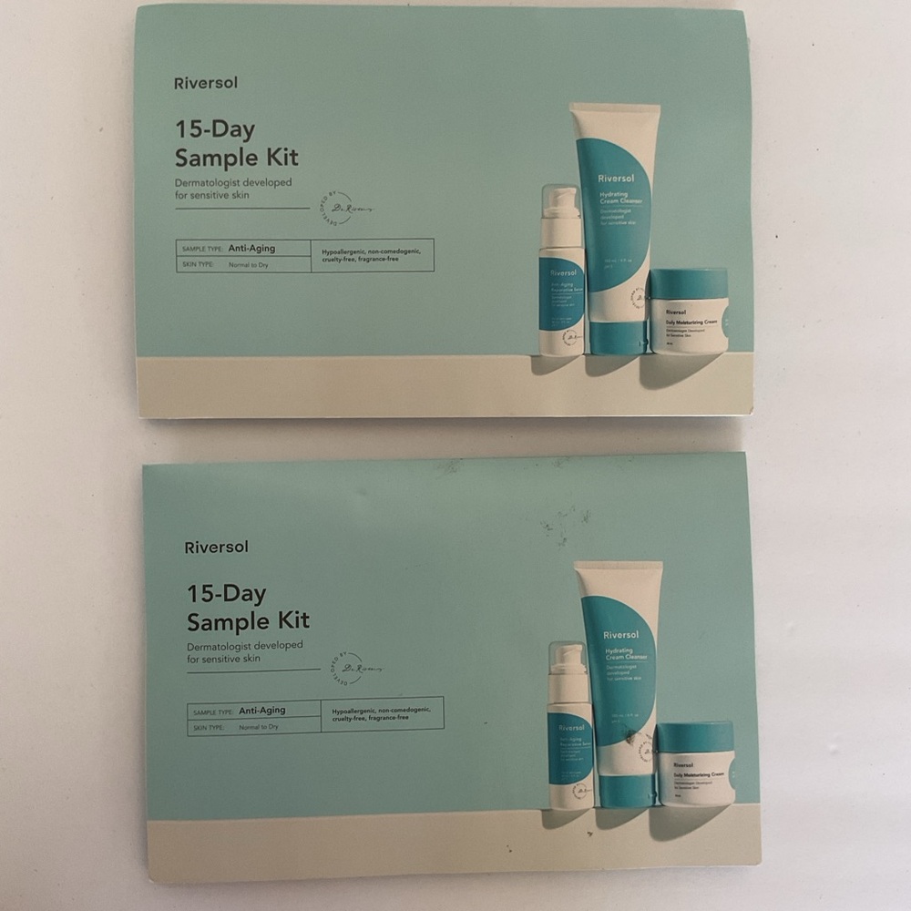Riversol 15 Day 9 piece Anti Aging Sample Kits Lot of 2